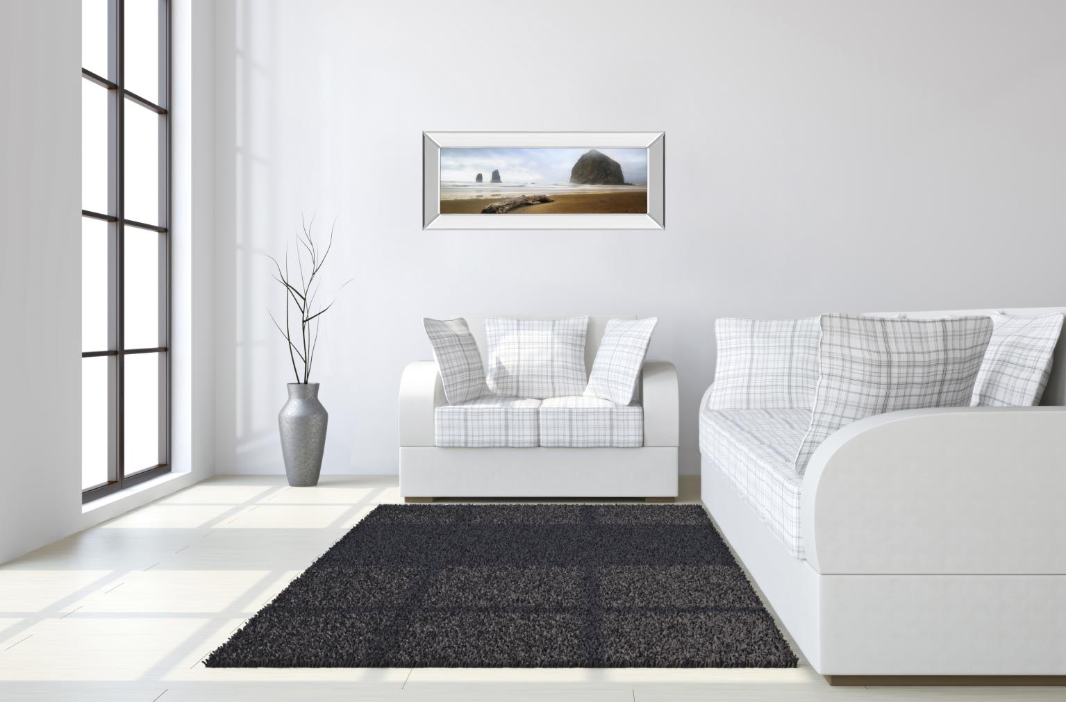 Mirrored Frame From Cannon Beach Ii By David Drost 18X42 Mirror Frame Print