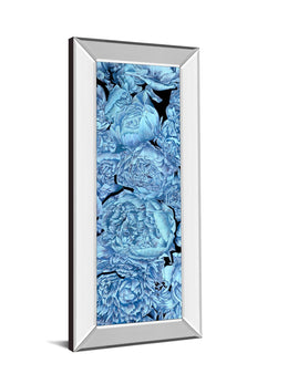 Mirrored Frame Blue Peonies Ii By Melissa Wang 18X42 Mirror Frame Print