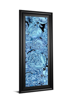 Blue Peonies Ii By Melissa Wang 18X42 Framed Print