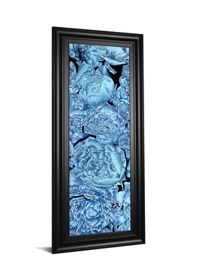 Blue Peonies Ii By Melissa Wang 18X42 Framed Print