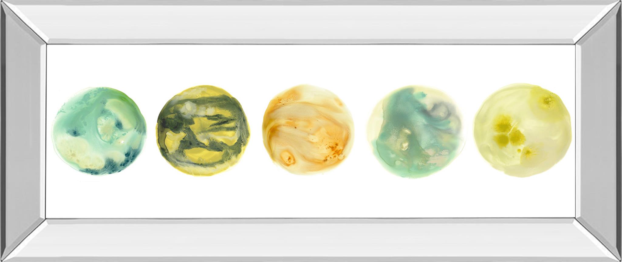 Mirrored Frame Planetary Vii By June Erica Vess 18X42 Mirror Frame Print