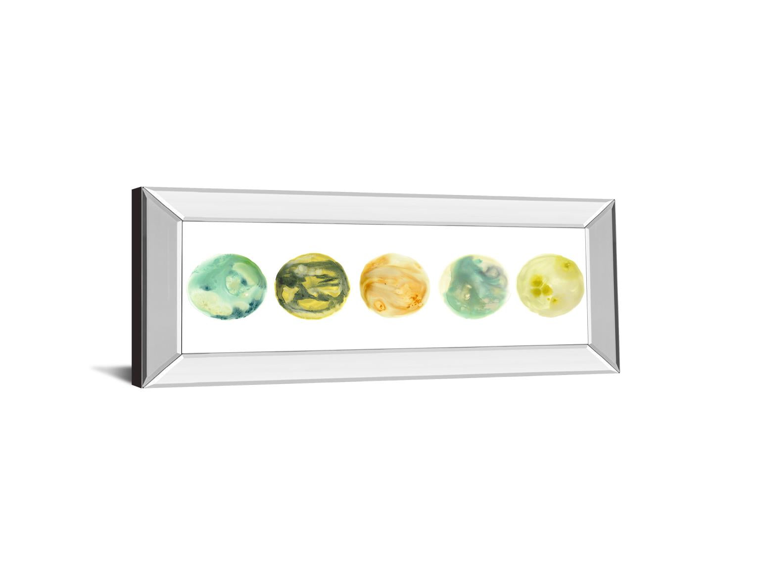 Mirrored Frame Planetary Vii By June Erica Vess 18X42 Mirror Frame Print