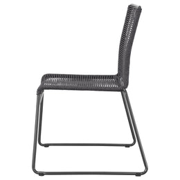 Jerome Woven Rope Stackable Side Chair Charcoal (Set of 2)