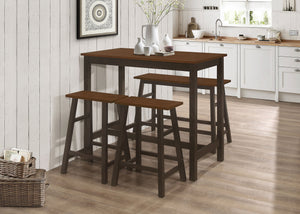Connie  Counter Height Set Chestnut and Dark Brown