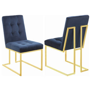 Cisco Velvet Upholstered Dining Side Chair Chrome (Set of 2)