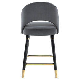 Lindsey Velvet Upholstered Counter Chair Black (Set of 2)