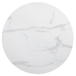 Arkell Round 30-inch Faux Marble Top Dining Table White