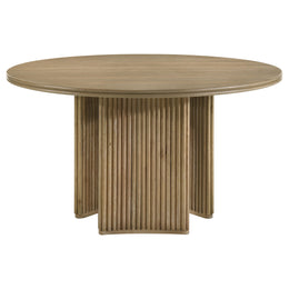 Adina 5-piece Round Dining Table Set Distressed Light Brown
