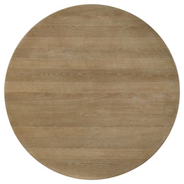 Adina 53-inch Round Wood Dining Table Distressed Light Brown