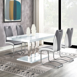 Brooklyn  Rectangular Dining Set White High Gloss