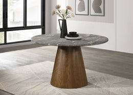 Franklin 59-inch Round Dining Table Grey and Dark Oak