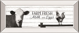 Farm Fresh Milk And Eggs By Lori Deiter 18X42 Mirror Frame Print
