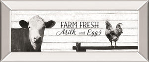 Farm Fresh Milk And Eggs By Lori Deiter 18X42 Mirror Frame Print