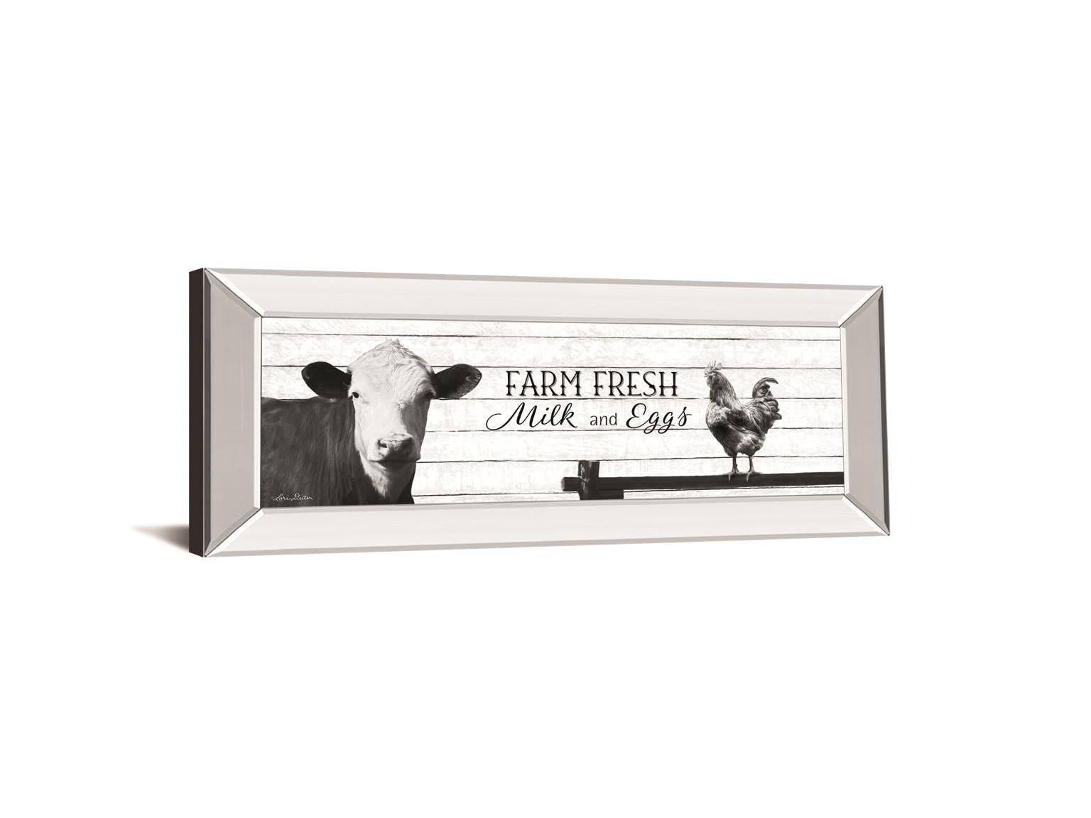 Farm Fresh Milk And Eggs By Lori Deiter 18X42 Mirror Frame Print