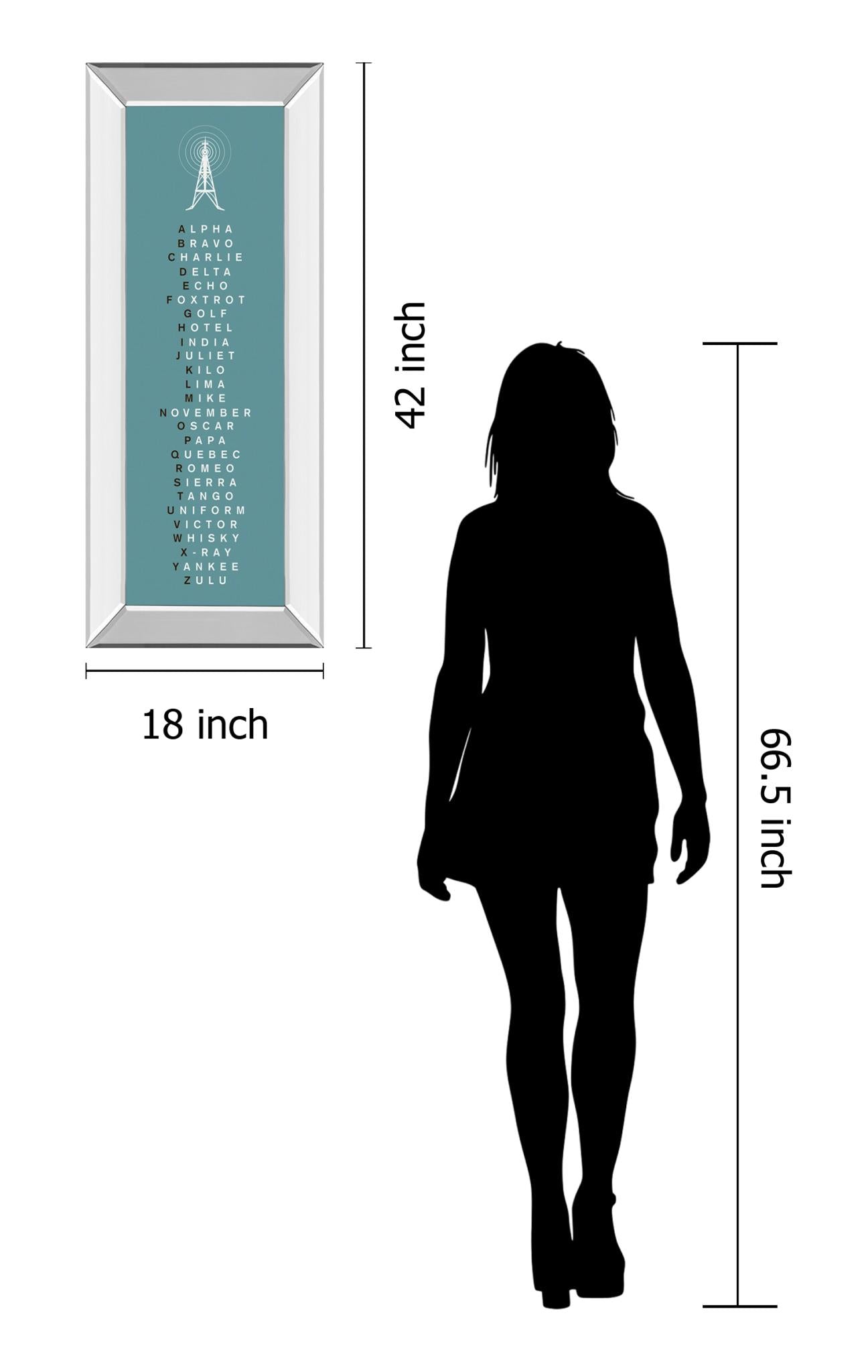 Phonetic Alphabet Ii By The Vintage Collection 18X42 Mirror Frame Print