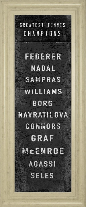 The Greatest Tennis Champions By  The Vintage Collection 18X42 Framed Print