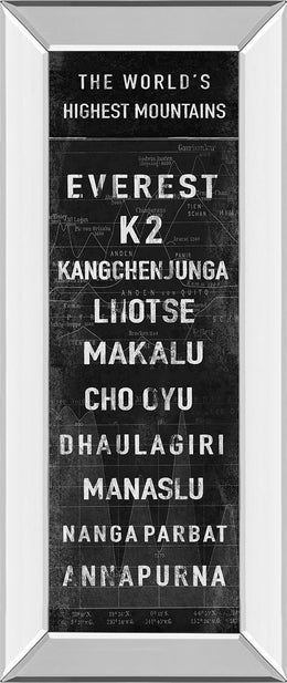 The Highest Mountains By  The Vintage Collection 18X42 Mirror Frame Print