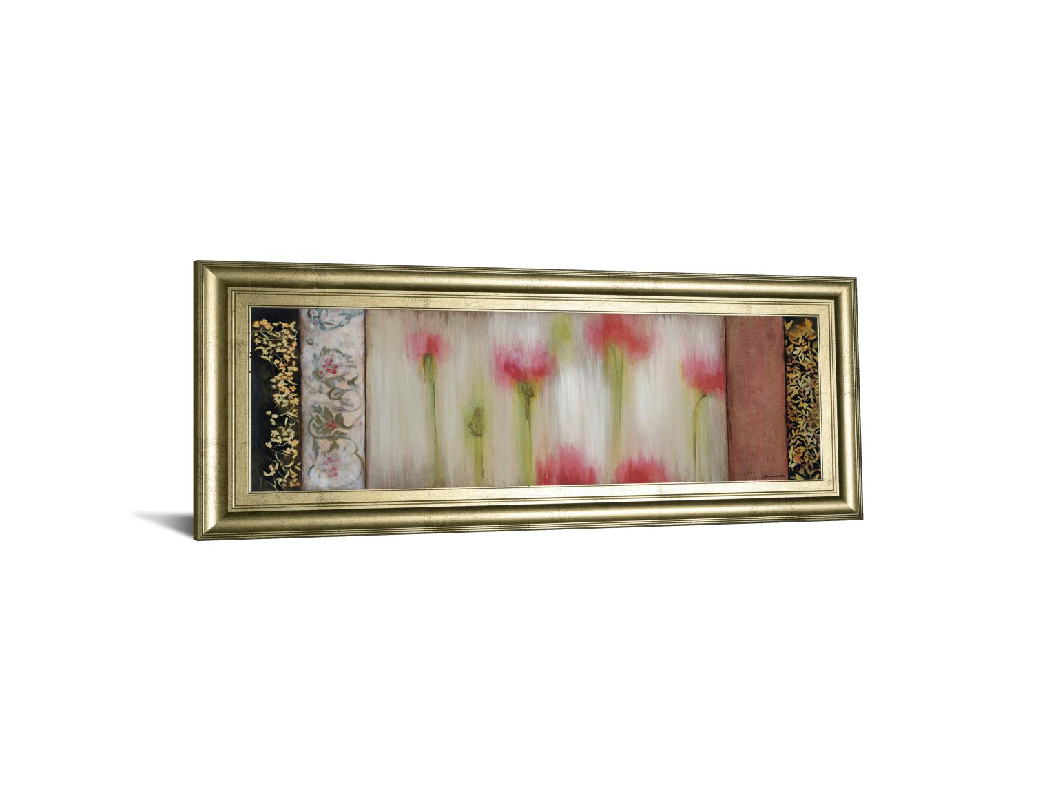 Rain Flower I By Dysart 18X42 Framed Print