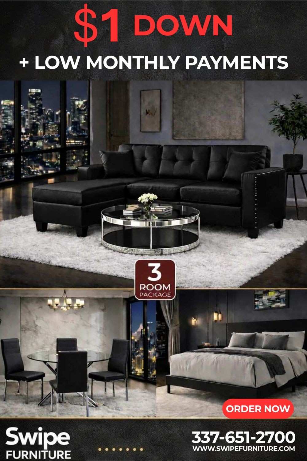 Studio 3 Room Package – Black