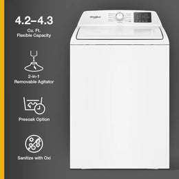 Package - Whirlpool - 4.2-4.3 Cu. Ft. High-Efficiency Top Load Washer with 2-in-1 Removable Agitator and 7.0 Cu. Ft. Gas Dryer with Adaptive Dry - Vented Matching - White