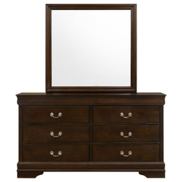 Louis Philippe 6-drawer Dresser and Mirror White