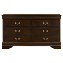 Louis Philippe 6-drawer Dresser and Mirror White