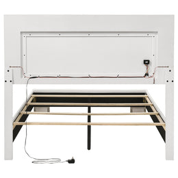 Felicity Wood California King LED Panel Bed White High Gloss