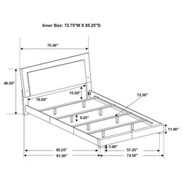 Felicity Wood California King LED Panel Bed White High Gloss