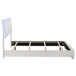 Felicity Wood California King LED Panel Bed White High Gloss
