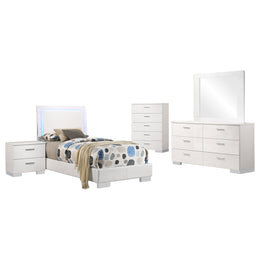 Felicity  California King Bedroom Set White Gloss