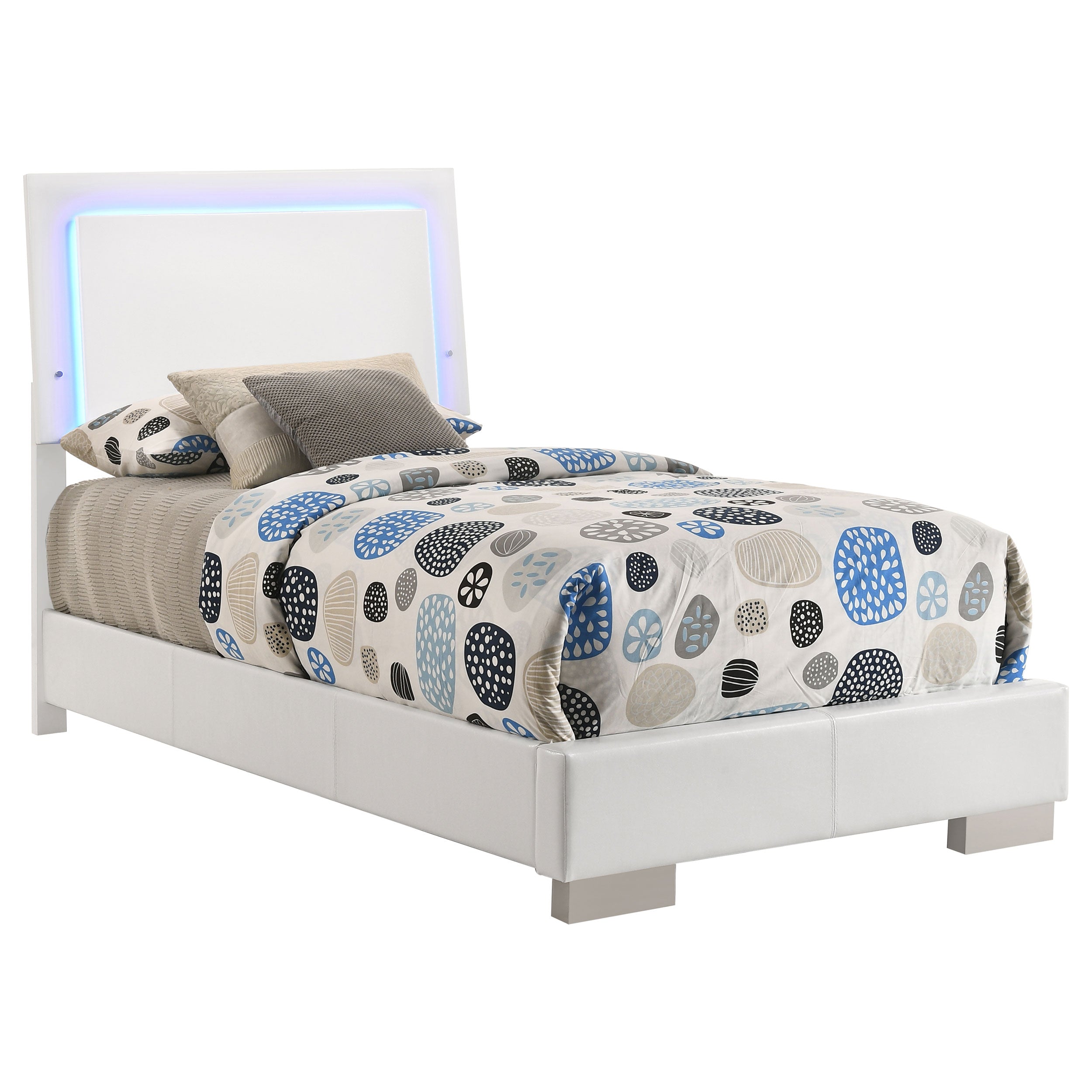 Felicity Wood  Panel Bed White High Gloss