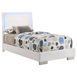 Felicity Wood  Panel Bed White High Gloss