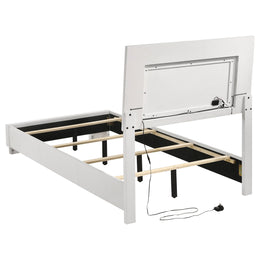 Felicity Wood  Panel Bed White High Gloss