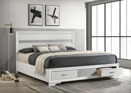 Miranda 51-inch Wood California King Storage Panel Bed Black