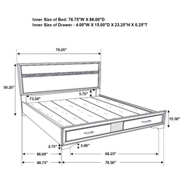Miranda 51-inch Wood California King Storage Panel Bed Black