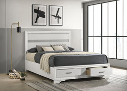 Miranda 51-inch Wood California King Storage Panel Bed Black