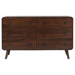 Robyn 6-drawer Bedroom Dresser and Mirror Light Ash