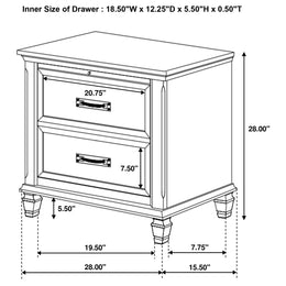 Franco   Bedroom Set Distressed White