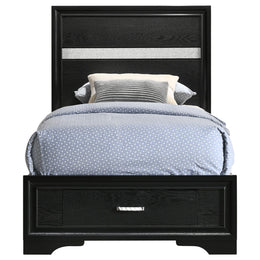 Miranda 51-inch Wood California King Storage Panel Bed Black