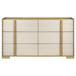 Hyland 6-drawer Dresser with Mirror Natural