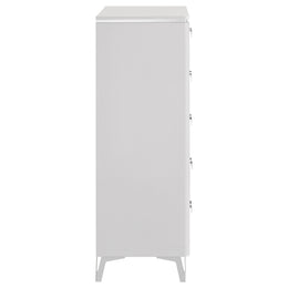 Cassia 5-drawer Bedroom Chest of Drawers White High Gloss
