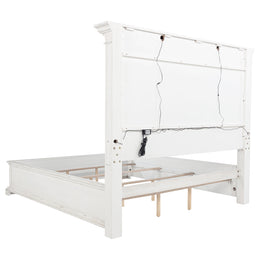 McKinney LED Light Panel Bed Vintage White