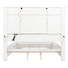 McKinney LED Light Panel Bed Vintage White