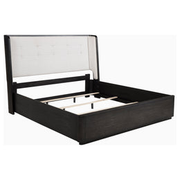 Leandro 55-inch  Wingback Bed Burnished Black