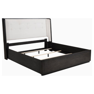 Leandro 55-inch  Wingback Bed Burnished Black