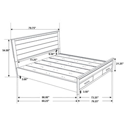Woodmont California King Storage Bed Rustic Golden Brown