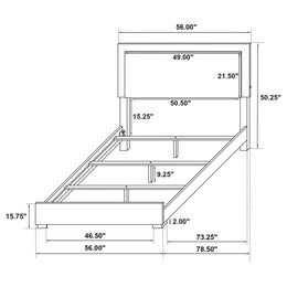 Marceline Wood  LED Panel Bed Black