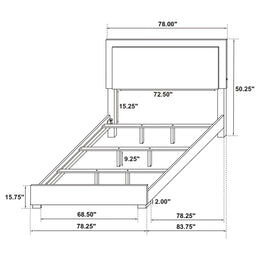 Marceline Wood  LED Panel Bed Black
