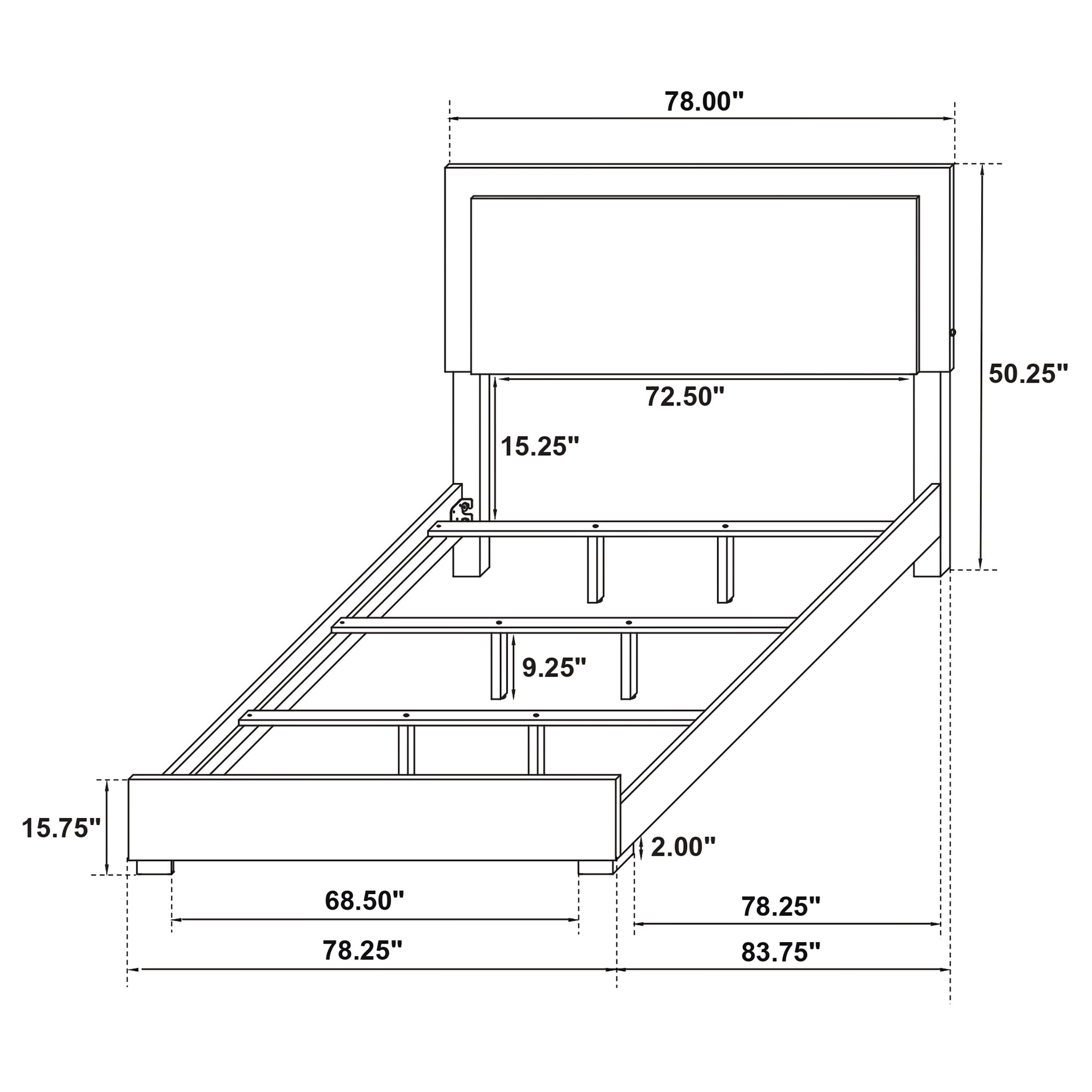 Marceline Wood  LED Panel Bed Black