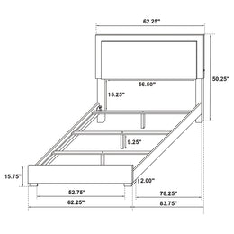 Marceline Wood  LED Panel Bed Black